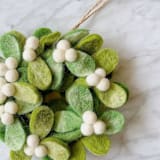 "Felt Ornament - Mini Mistletoe Wreath 4"" - Ornaments in multicolor by Ganapati Crafts Co.
