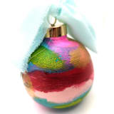 "Abstract Multicolor Hand-Painted Ceramic Christmas Ornament" - Ornaments in multicolor by The Savage Label