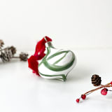 "Green Plant Cell Ornament with Red Ribbon" - Ornaments in green by Mary Gaspar