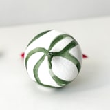"Green Plant Cell Ornament with Red Ribbon" - Ornaments in green by Mary Gaspar