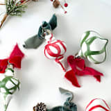 "Green Plant Cell Ornament with Red Ribbon" - Ornaments in green by Mary Gaspar