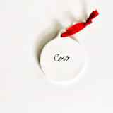"Personalized Bold Florals Ornament" - Ornaments in red by Arohika Verma