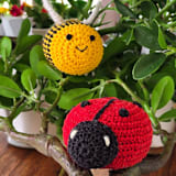 "Crochet Ladybug Ornament" - Ornaments in red by Melange Collection