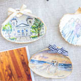 "Custom Family Watercolor Portrait Seashell Ornament" - Ornaments in multicolor by Laura Kinsella