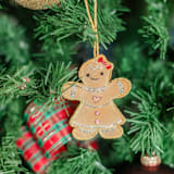 "Embroidered Gingerbread Girl Christmas Ornament" - Ornaments in brown by Jollity and Co