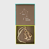 "Libra hanging ornament" - Ornaments in gold by Joanna Buchanan