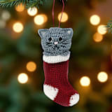 "Crochet Puppy and Kitten Ornaments, set of 2" - Ornaments in multicolor by Melange Collection