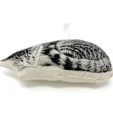 "Silkscreen Sleeping Cat Ornament" - Ornaments in beige by Broderpress