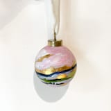 "Gentle Breeze Gold Foil - Christmas Ornament" - Ornaments in pink by Johanne Dziemian