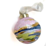 "Gentle Breeze Gold Foil - Christmas Ornament" - Ornaments in pink by Johanne Dziemian