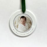 "Personalized Baby Photo Ornament - Scalloped Doodles" - Ornaments in white by Holly Whitcomb