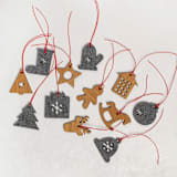"Christmas Decorations from wood and felt, Set of 12 pcs." - Ornaments in multicolor by Decomundo Home
