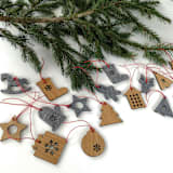 "Christmas Decorations from wood and felt, Set of 12 pcs." - Ornaments in multicolor by Decomundo Home