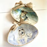 "Custom Pet Portrait Seashell Ornament" - Ornaments in multicolor by Laura Kinsella
