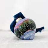 "Snowy Pine Sunset Ornament - 13" - Ornaments in multicolor by Weronika Zubek
