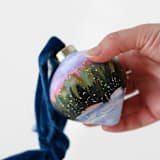 "Snowy Pine Sunset Ornament - 13" - Ornaments in multicolor by Weronika Zubek