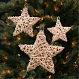 "Buri Star Ornament Set of 3" - Ornaments in beige by Aahlada Chennupati