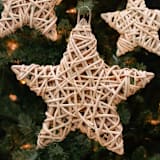 "Buri Star Ornament Set of 3" - Ornaments in beige by Aahlada Chennupati