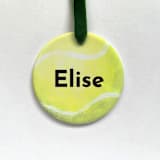 "Personalized Tennis Ceramic Ornament" - Ornaments in yellow by Holly Whitcomb
