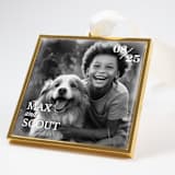 "Custom Square Ornament Modern Gold" - Ornaments in gold by Kimbra Mooers