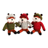 "Fox Ornaments, set of 3" - Ornaments in multicolor by Melange Collection