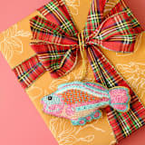 "Francis de Fish Beaded Christmas Ornament" - Ornaments in multicolor by Jollity and Co