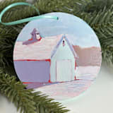 "Fresh Snow, Hand Painted Ornament" - Ornaments in multicolorassorted-colors by Carol C. Young