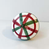 "Plaid Hand painted Red and Green Ornament" - Ornaments in red by Mary Gaspar