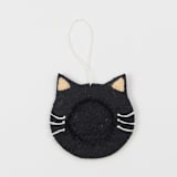 "Felt Cat Frame Ornament - Black" - Ornaments in black by Global Goods Partners