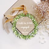"Personalized Acrylic Wreath Engaged Ornament, Set of 1" - Ornaments in green by Iveta Abolina
