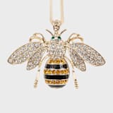 "Stripey bee hanging ornament" - Ornaments in gold by Joanna Buchanan