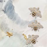 "Stripey bee hanging ornament" - Ornaments in gold by Joanna Buchanan