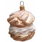 "Cream Puff Dessert Polish Blown Glass Christmas Ornament Set of 2 Decorations" - Ornaments in multicolor by Pinnacle Peak Trading Company