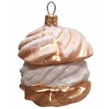 "Cream Puff Dessert Polish Blown Glass Christmas Ornament Set of 2 Decorations" - Ornaments in multicolor by Pinnacle Peak Trading Company