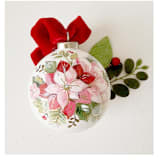 "Personalized 2 Poinsettia's Ceramic Ornament" - Ornaments in multicolorassorted-colors by AlisonJerry