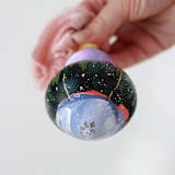 "Snowy Winter Pine Ornament - 15" - Ornaments in multicolor by Weronika Zubek