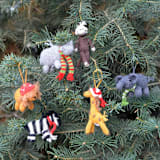 "Safari Animal Ornaments, set of 6" - Ornaments in multicolor by Melange Collection