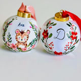 "Personalized Baby's First Christmas Ornament" - Ornaments in white by Arohika Verma