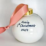 "Personalized Baby's First Christmas Ornament" - Ornaments in white by Arohika Verma