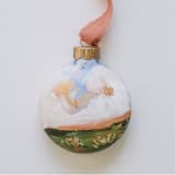 "2" Pink & Blue Heavenly Landscape" - Ornaments in blue by Kristen Laczi