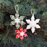 "Snowflake Ornaments, set of 3" - Ornaments in multicolor by Melange Collection