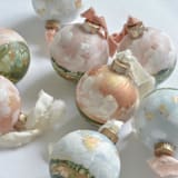 "2" Heavenly Sunset Globe Ornament - Blue" - Ornaments in blue by Kristen Laczi