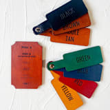 "Personalized Leather Dog Bone Ornament" - Ornaments in brown by Left Grain