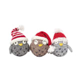 "Owl Ornaments, set of 3" - Ornaments in multicolor by Melange Collection