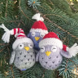 "Owl Ornaments, set of 3" - Ornaments in multicolor by Melange Collection
