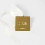 "Custom Square Ornament Gold" - Ornaments in gold by Kimbra Mooers
