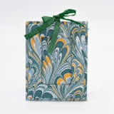 "Mini Hand-Marbled Picture Frame Ornament | Blue Marbling" - Ornaments in blue by Inner Child