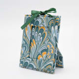 "Mini Hand-Marbled Picture Frame Ornament | Blue Marbling" - Ornaments in blue by Inner Child
