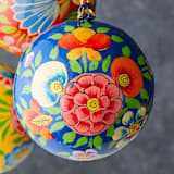 "Spring Floral Ornament Set of 3" - Ornaments in multicolor by Aahlada Chennupati