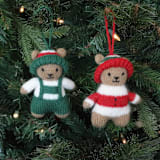 "Swiss Bear Ornaments, set of 2" - Ornaments in multicolor by Melange Collection